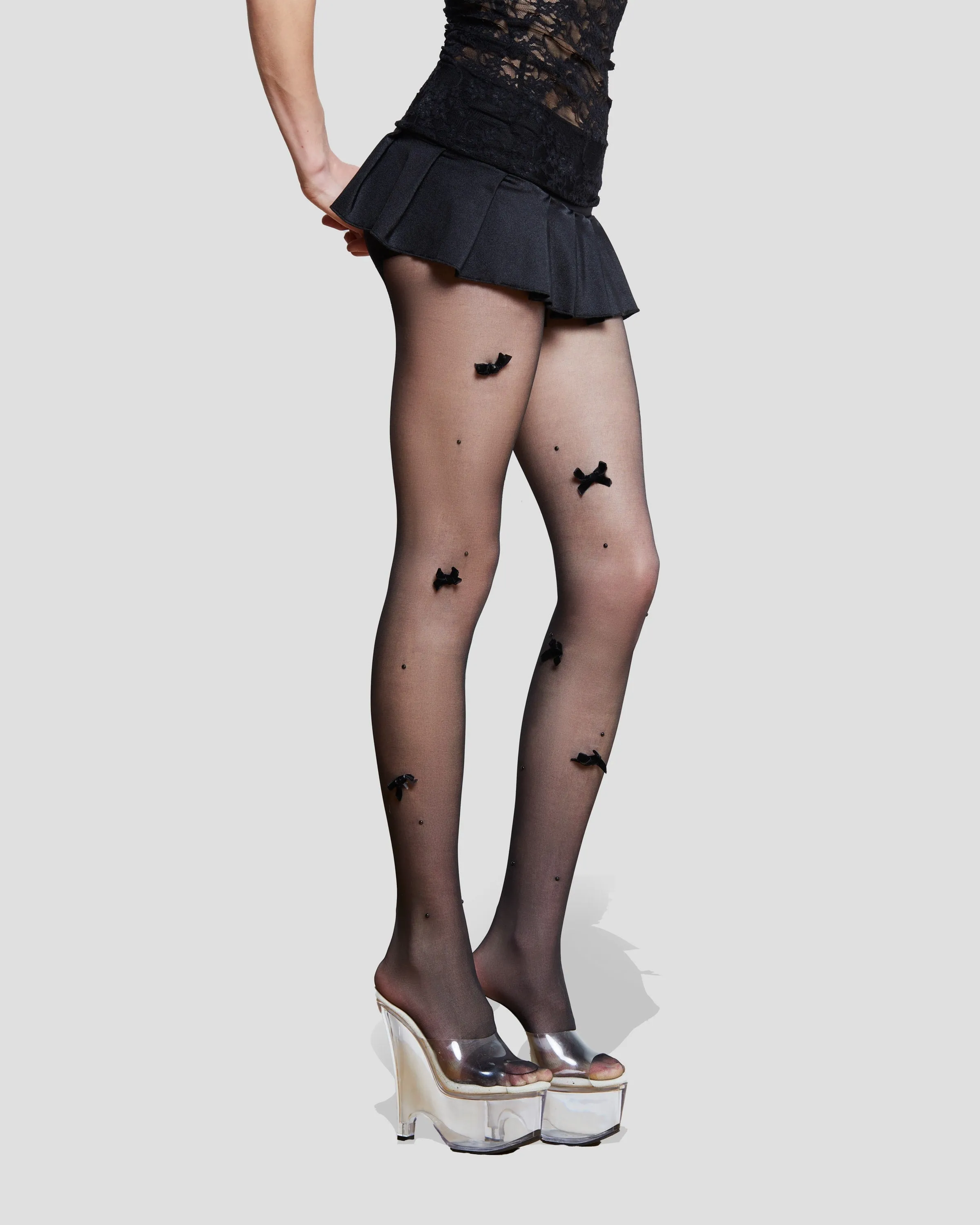 Delicate Bow Sheer Tights