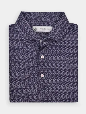 Donald Ross Mens Classic Fit MIAMI Polo - BLACK MULTI