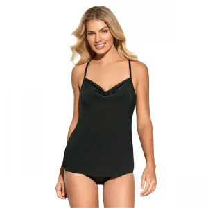 Dreamsuit by Miracle Brands Women's Slimming Control Cowl Neck Tankini Top