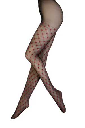 EMMA black tights with hearts