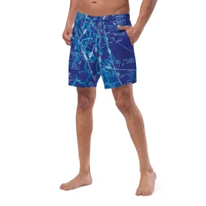 Enroute Low Altitude (ELUS1) Chart men's swim trunks (blue)