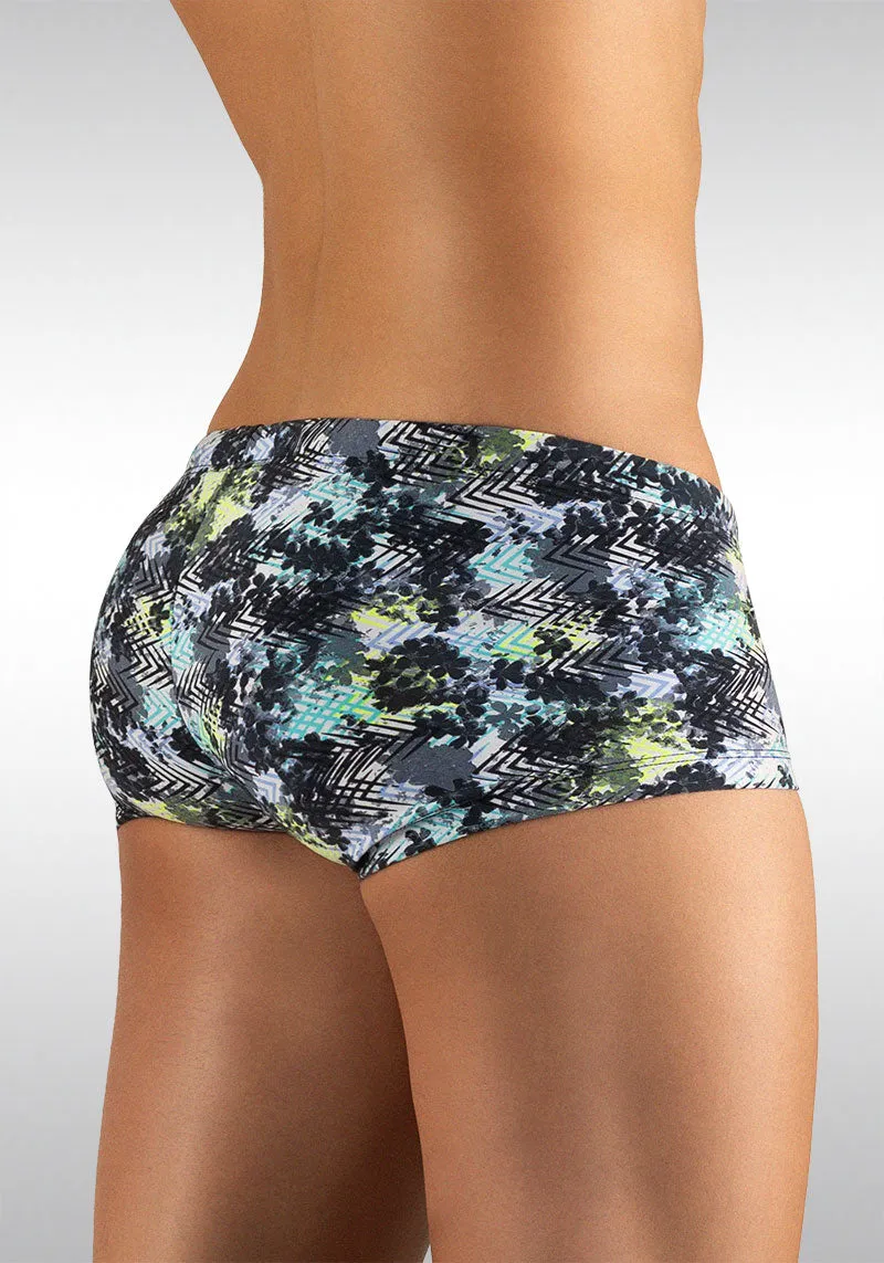 Ergowear Feel Zigzag Mini Square Cut Trunk Swimwear White EBFE4ZZ EW1057 Size M