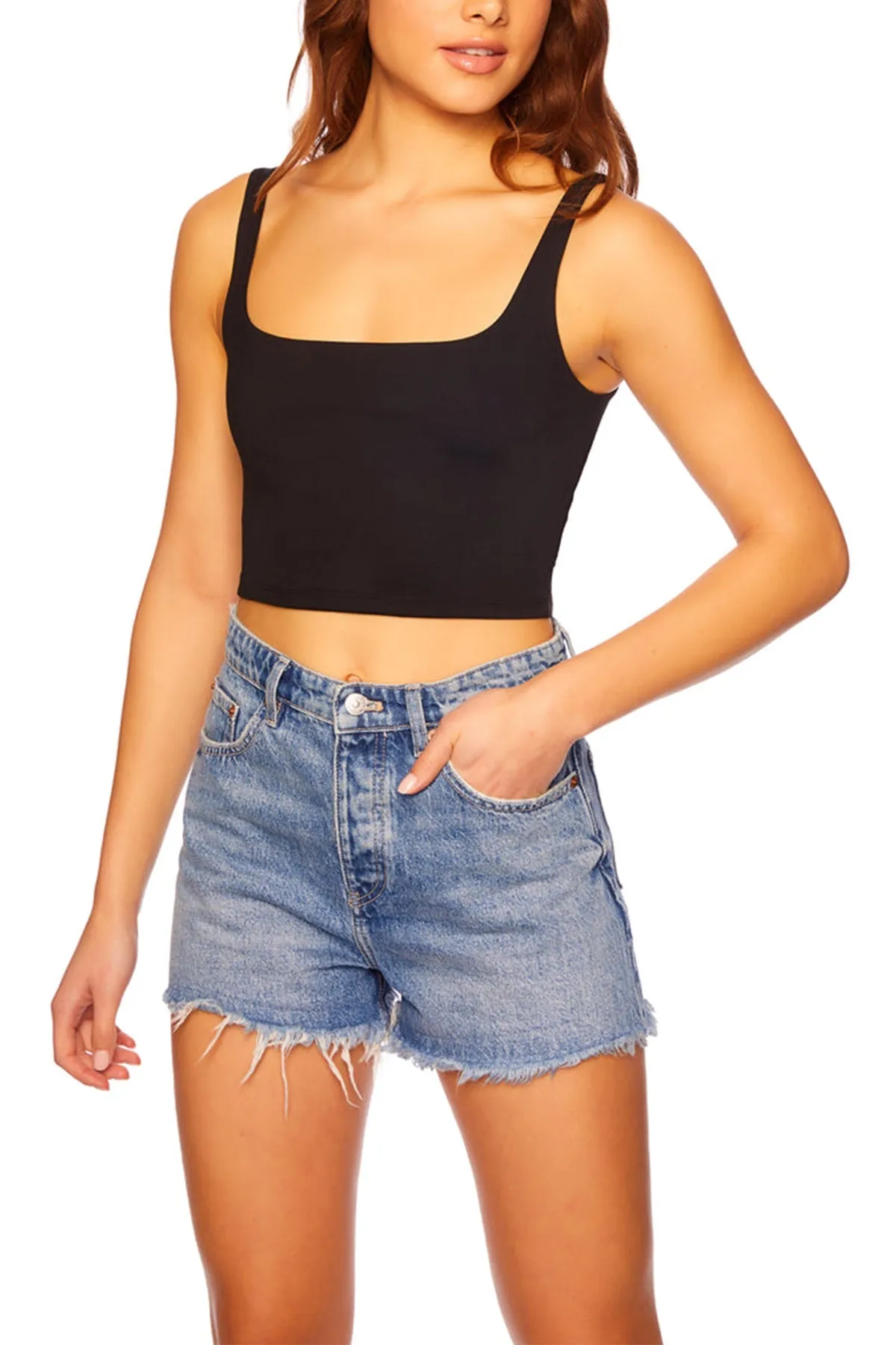 Everyday Tank Crop Top in Black