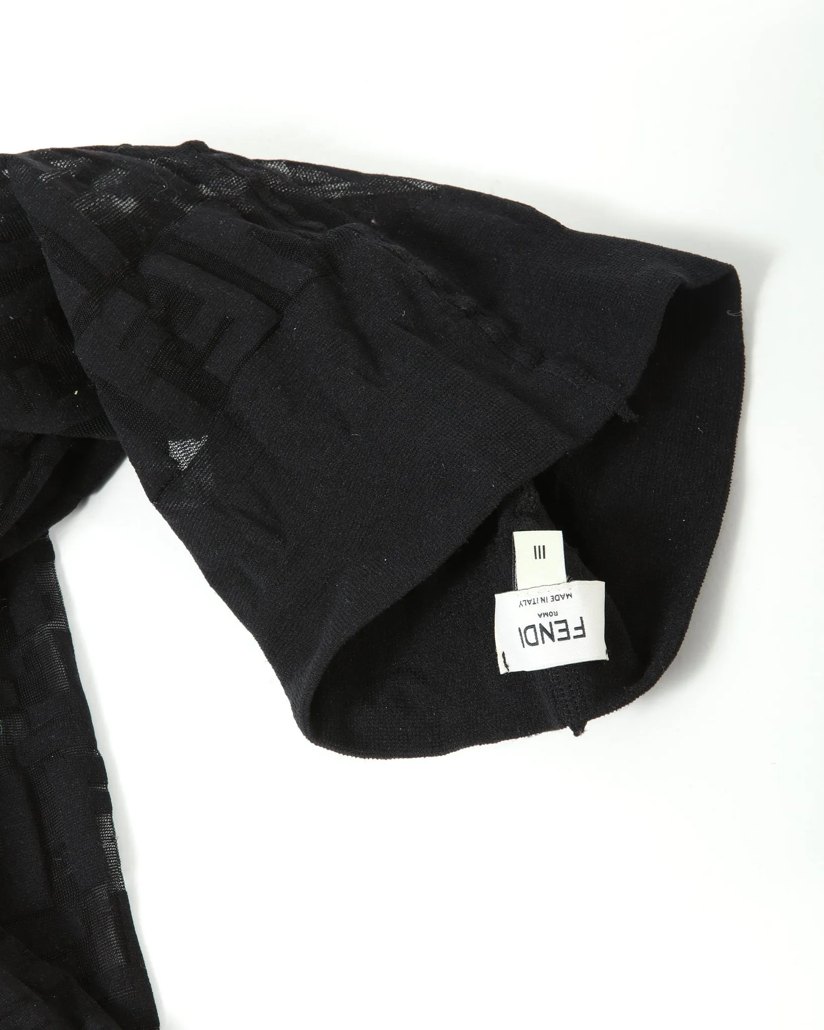 Fendi Black Sheer Zucca Print Tights - 3