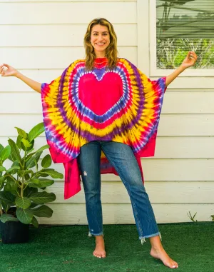 Fiery Heart Hand Dyed Tunic Kaftan Blouse Oversize Top
