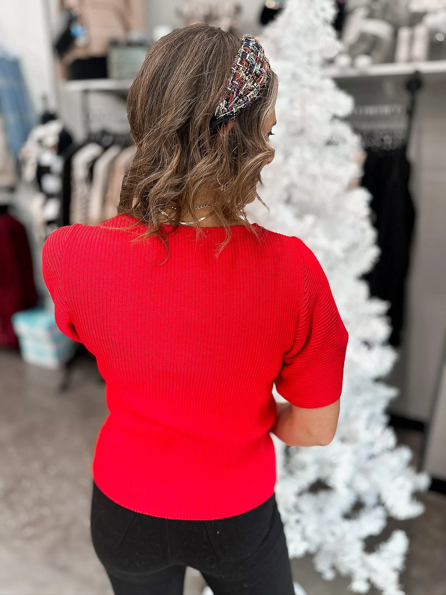 Fitted & Flirty Short Sleeve Sweater