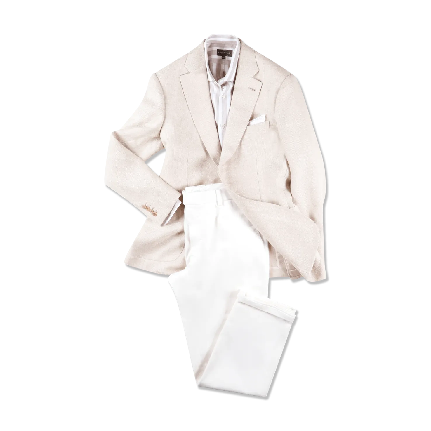Flat Front Trouser in White Denim
