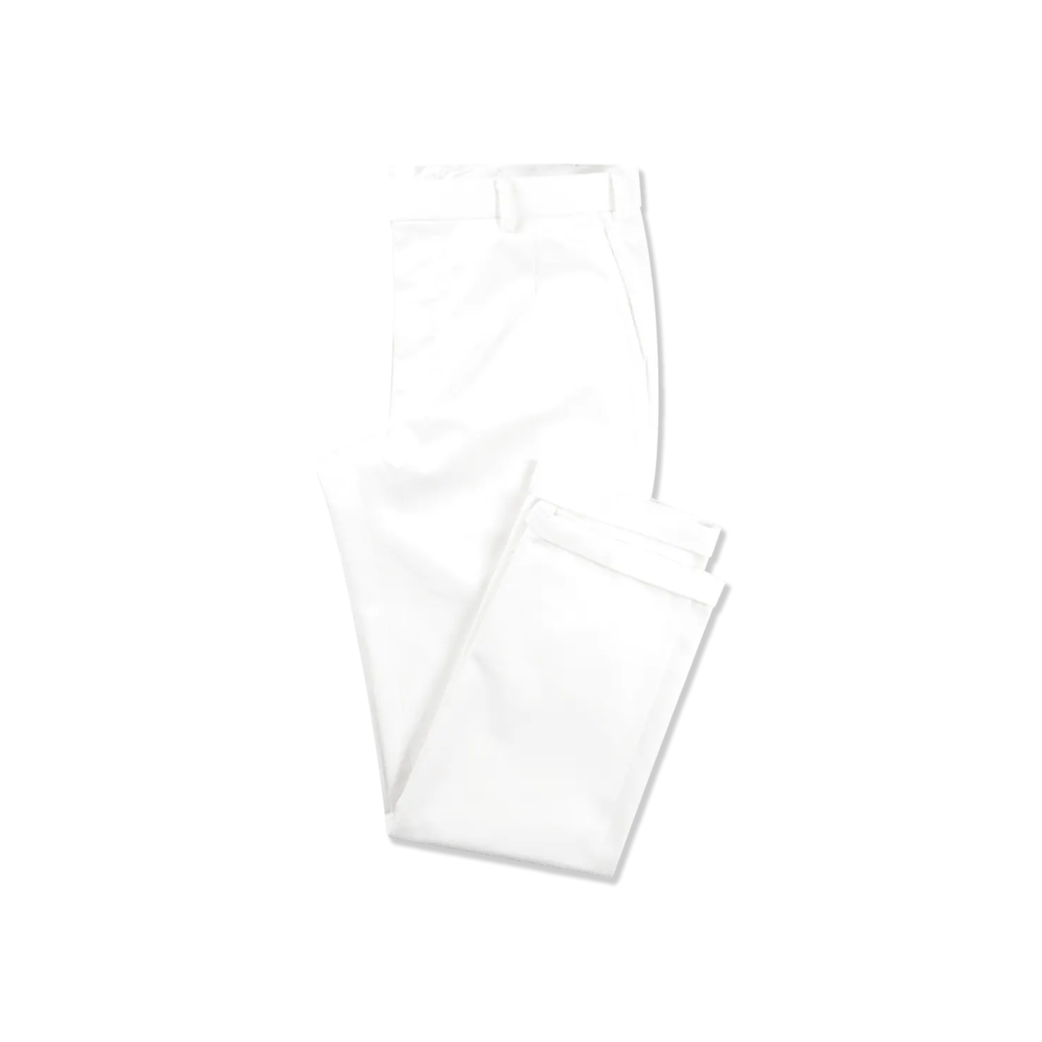 Flat Front Trouser in White Denim