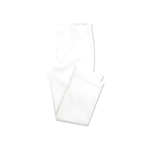 Flat Front Trouser in White Denim