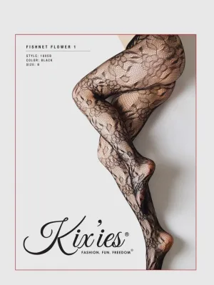 Floral Fishnet Tights