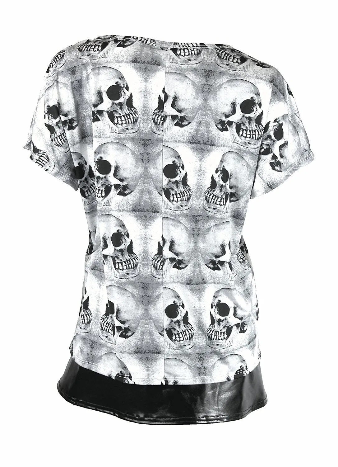 Folter Women's Skull Tunic Top Short Sleeve