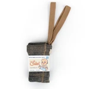 Footless Cotton Tights - Charcoaly Brown