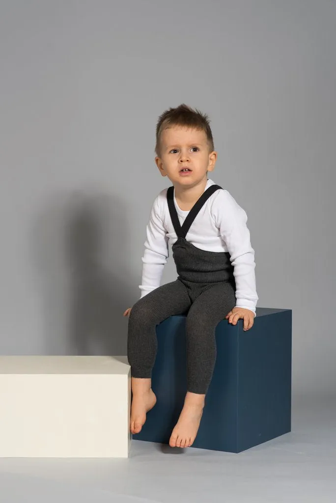 Footless Cotton Tights - Dark Grey Blend