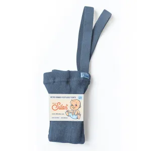 Footless Cotton Tights - Steel Blue Blend