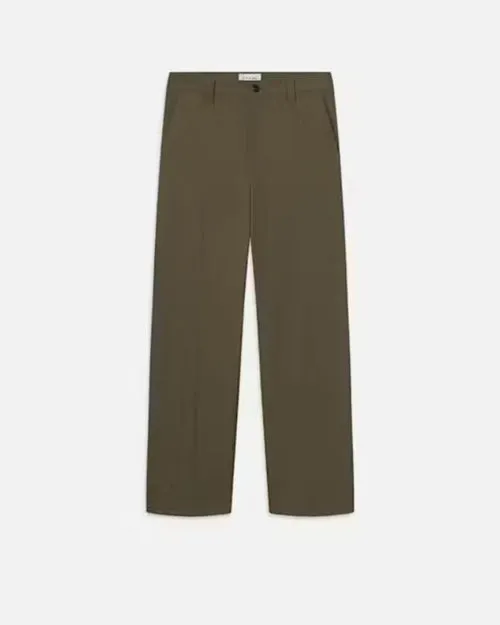 FRAME | Straight Leg Chino Trousers | Moss Green
