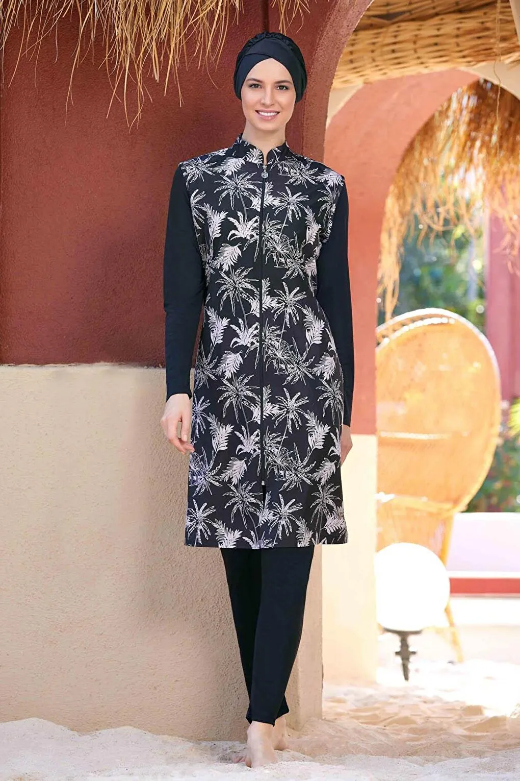 Fully Covered Hijab Swimsuit Asra 9269 Black