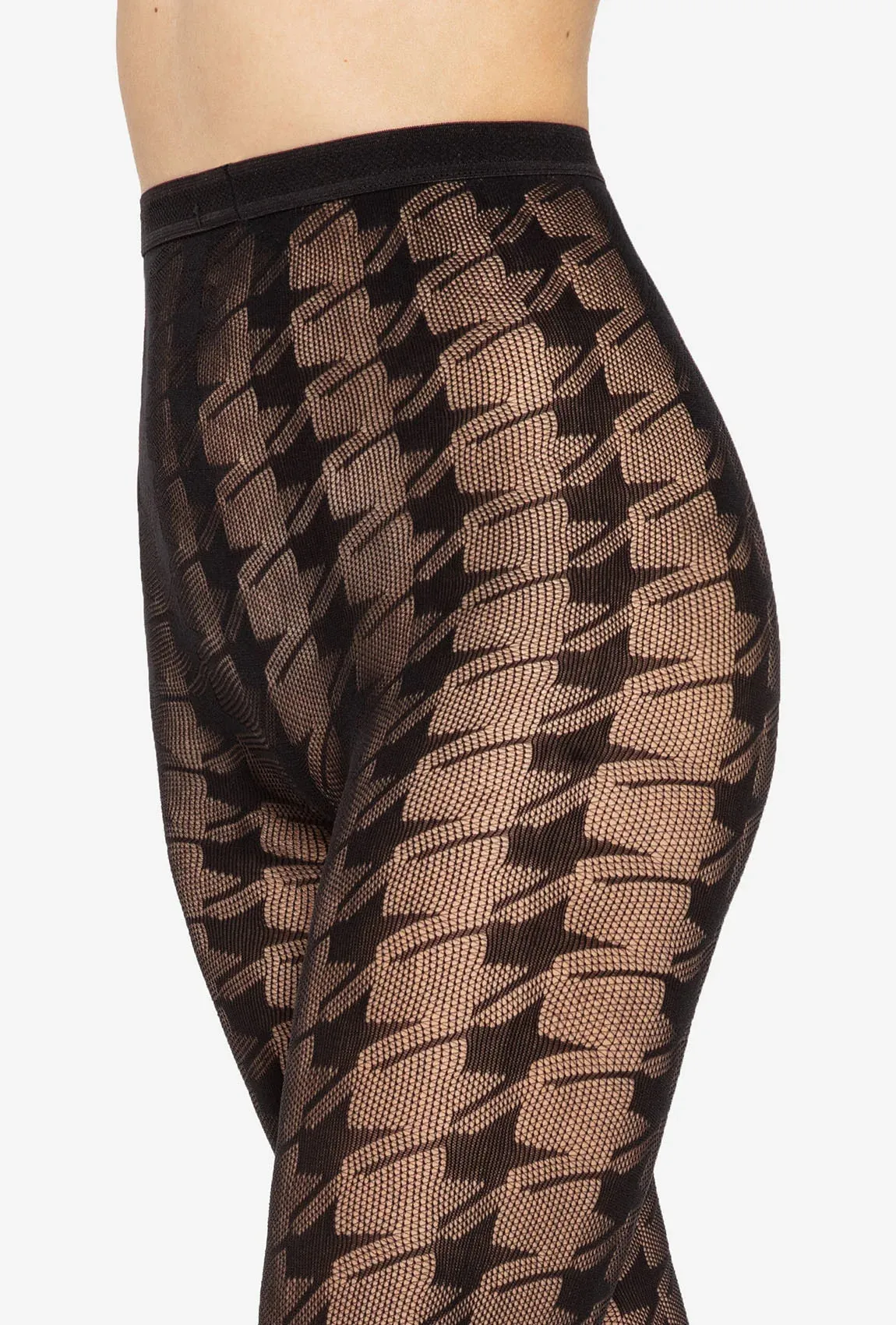 Gatta Runway No. 05 Houndstooth Fishnet Tights – Trendy & Elegant