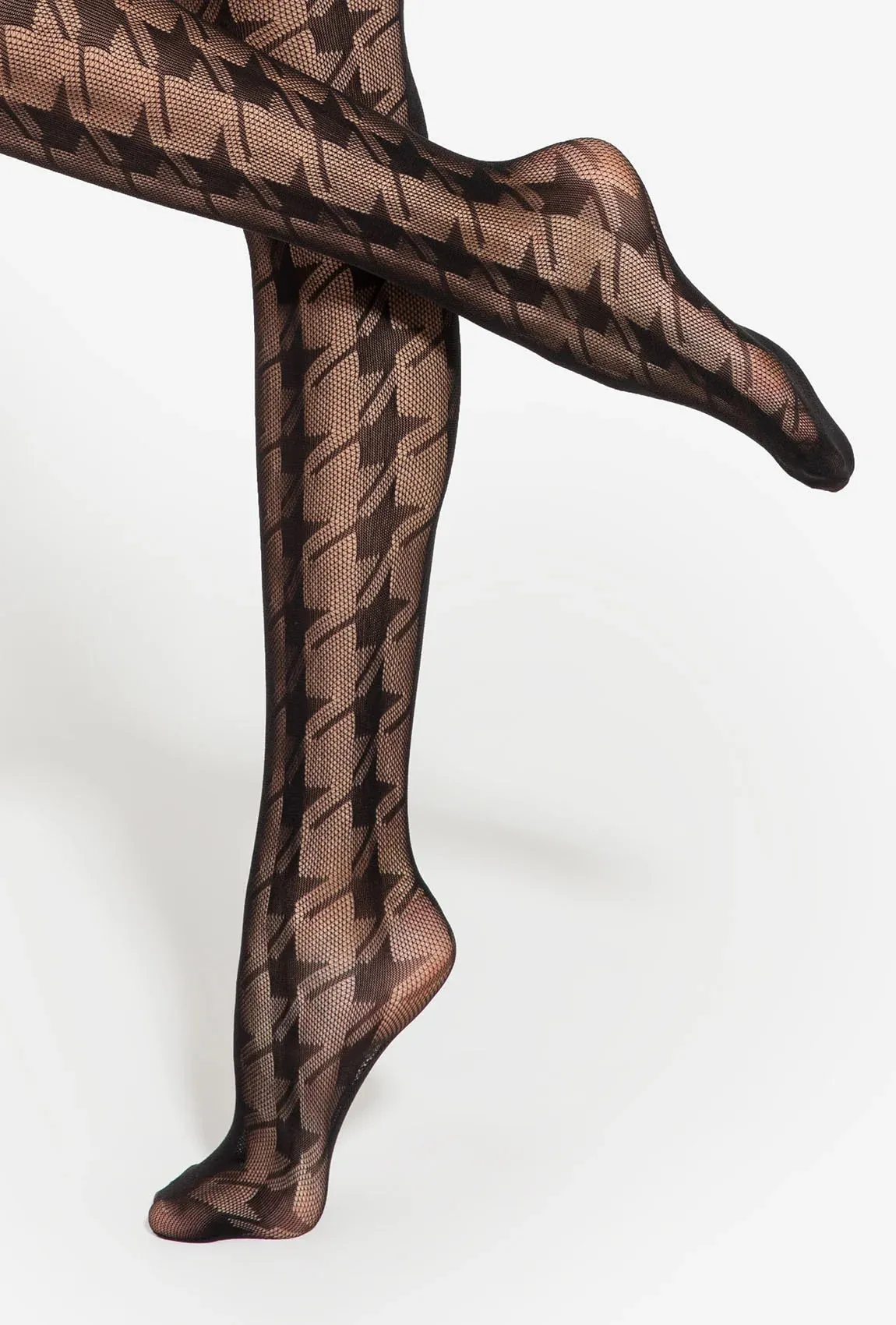 Gatta Runway No. 05 Houndstooth Fishnet Tights – Trendy & Elegant