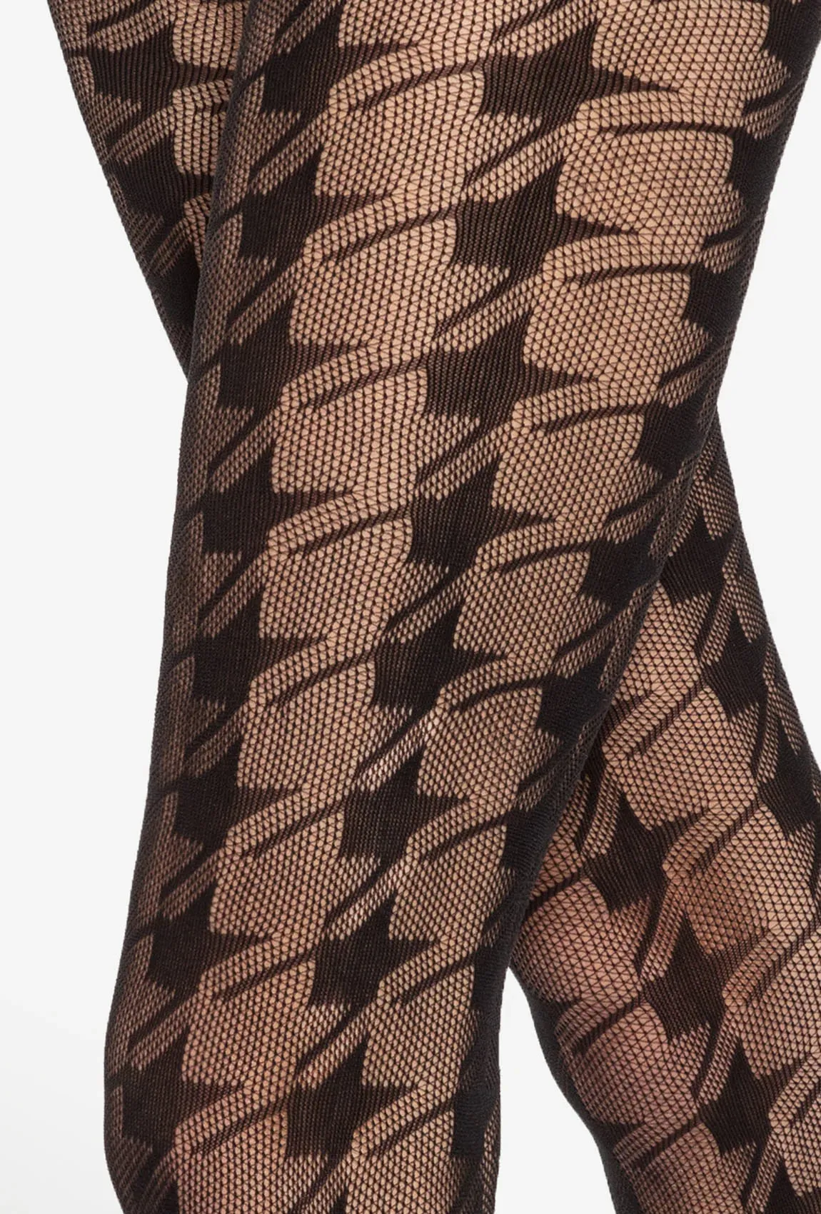 Gatta Runway No. 05 Houndstooth Fishnet Tights – Trendy & Elegant
