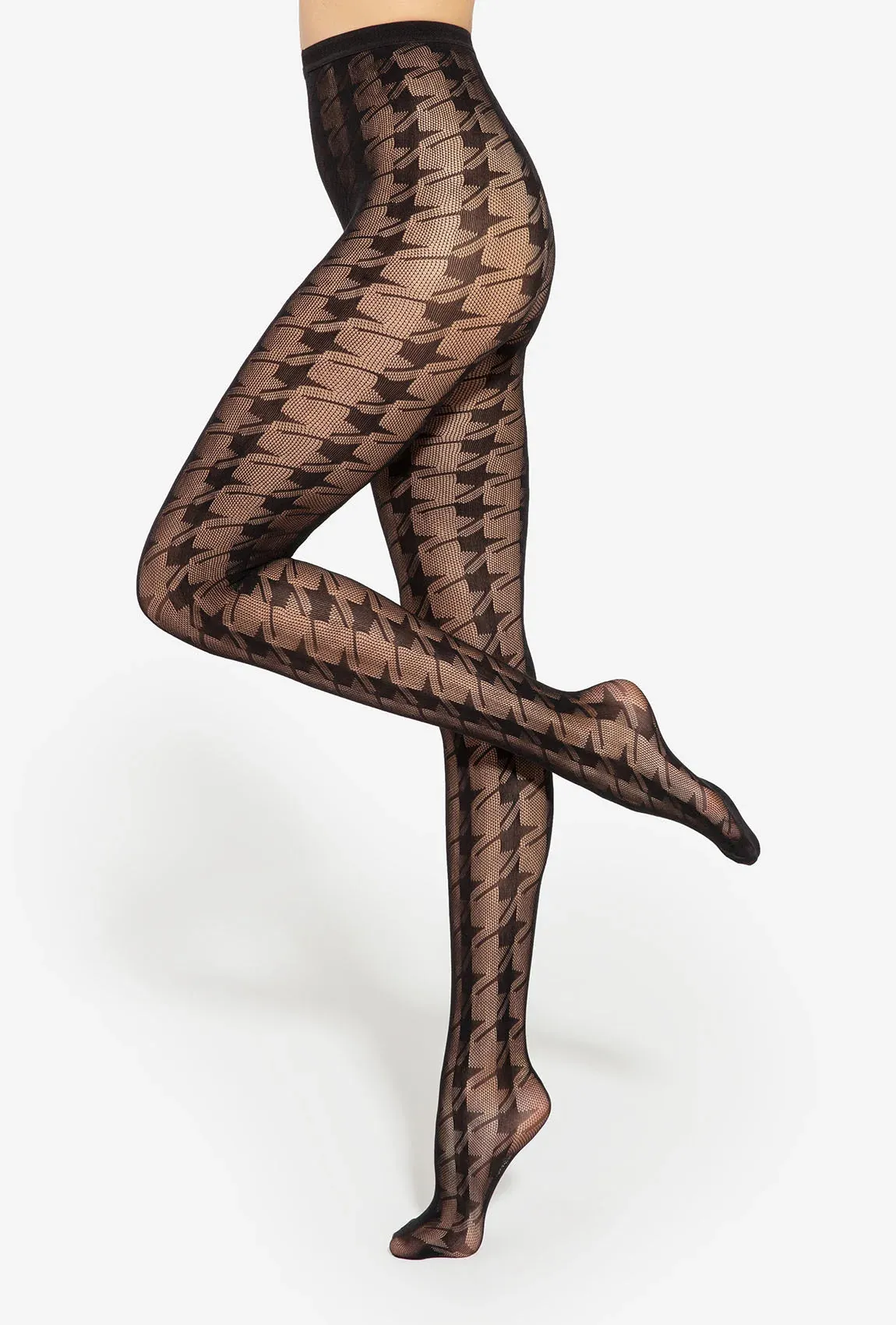 Gatta Runway No. 05 Houndstooth Fishnet Tights – Trendy & Elegant