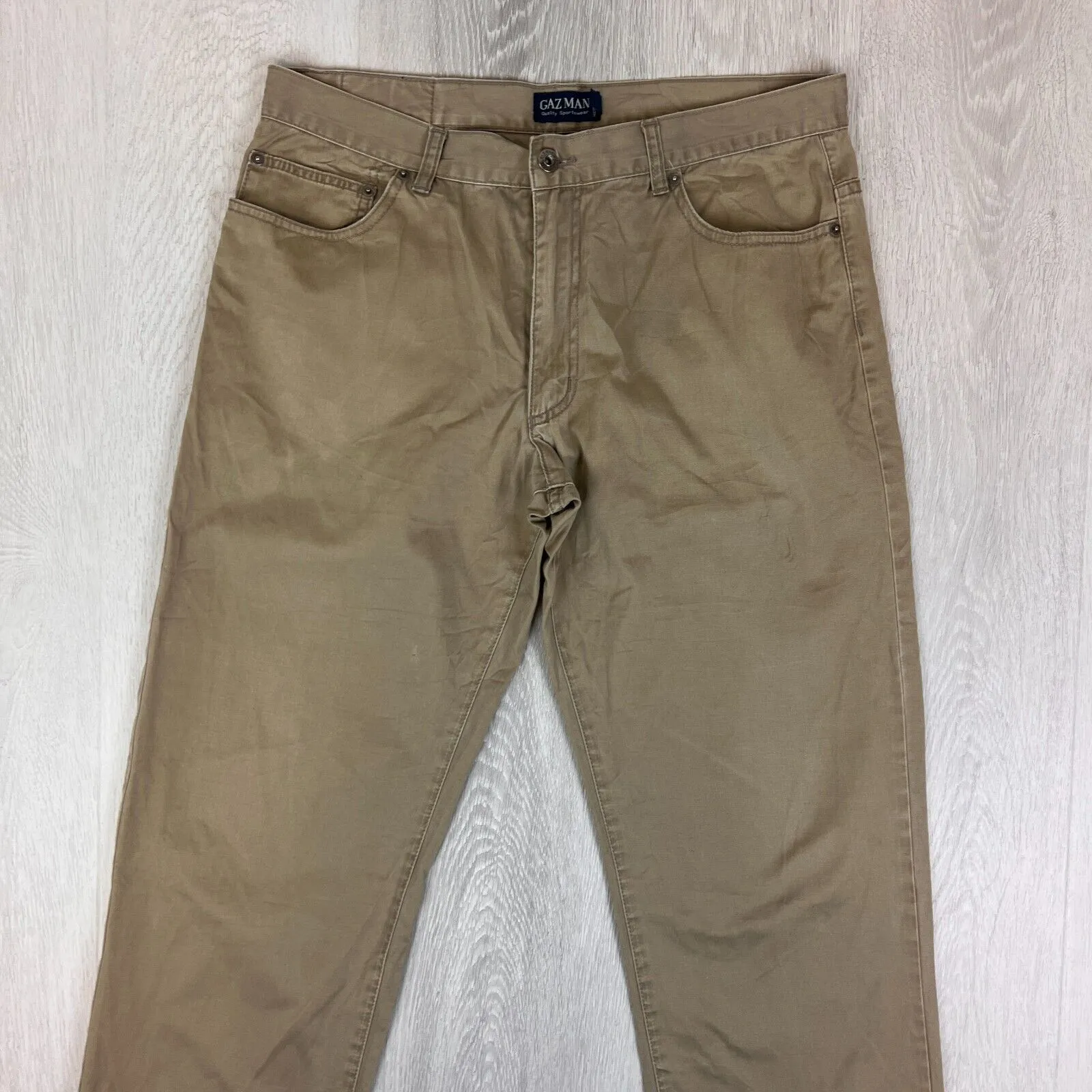 Gazman Mens Brown Regular Fit Chinos Size 36