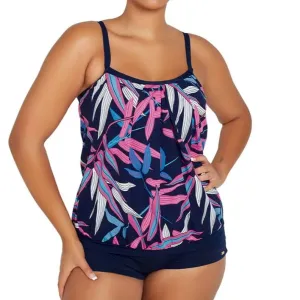 Genevieve Blouson Top Tankini Vintage Palms