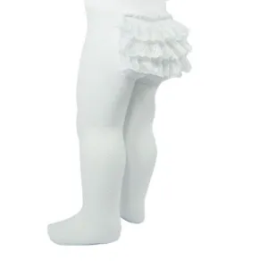 Girls Frilly Ribbed Tights
