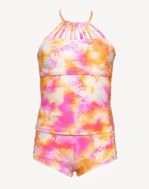 Girls High Neck Tankini Set