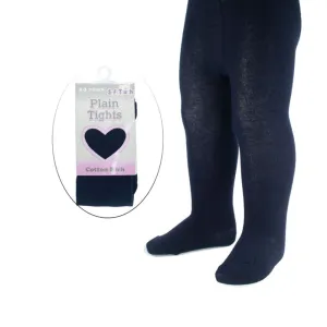 Girls Navy Cotton Tights