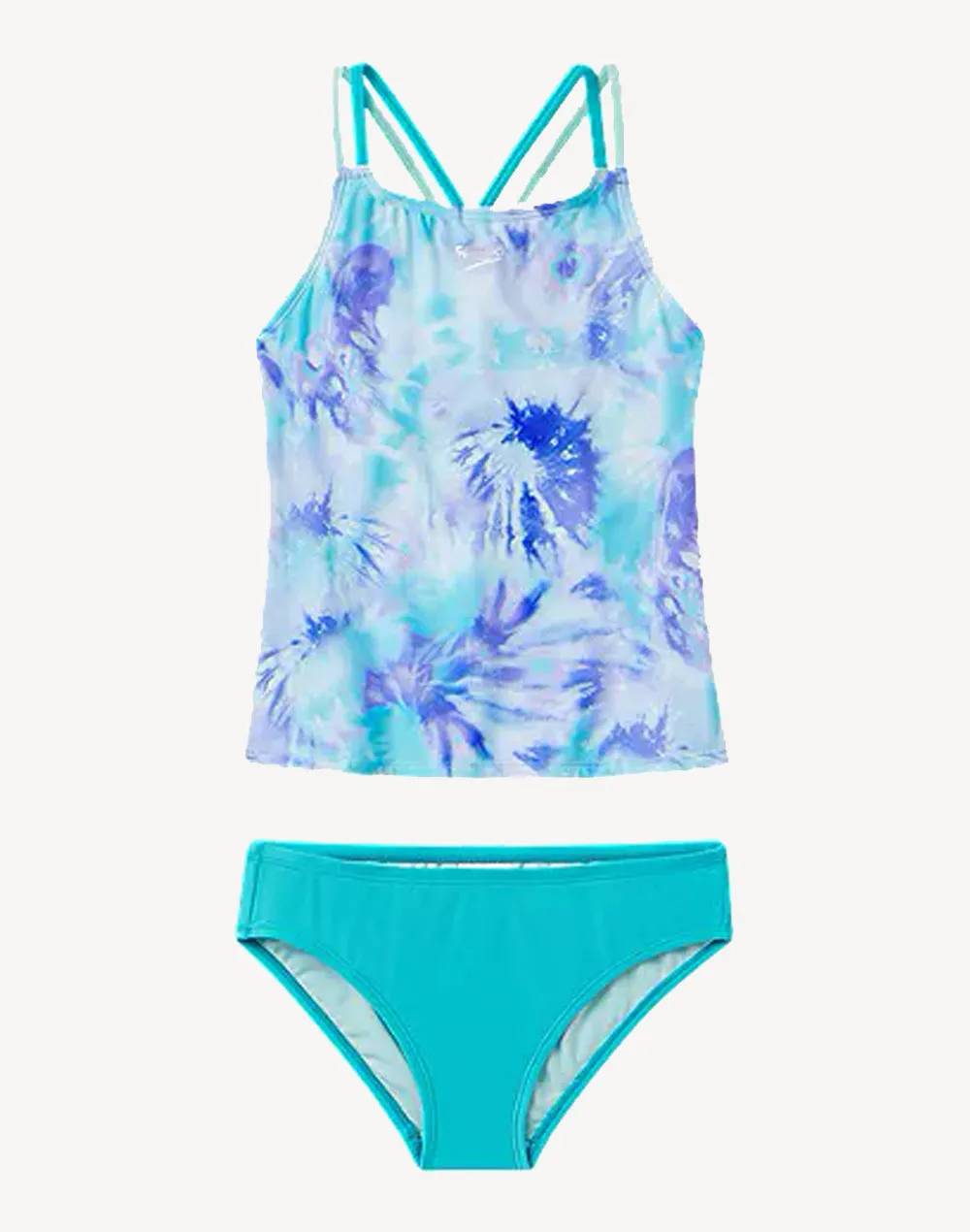 Girls Print Tie Dye Tankini Set