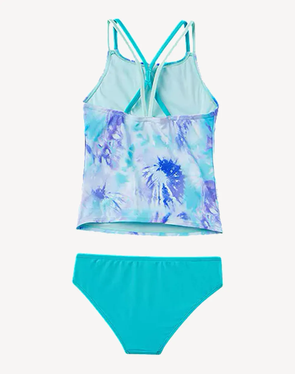 Girls Print Tie Dye Tankini Set