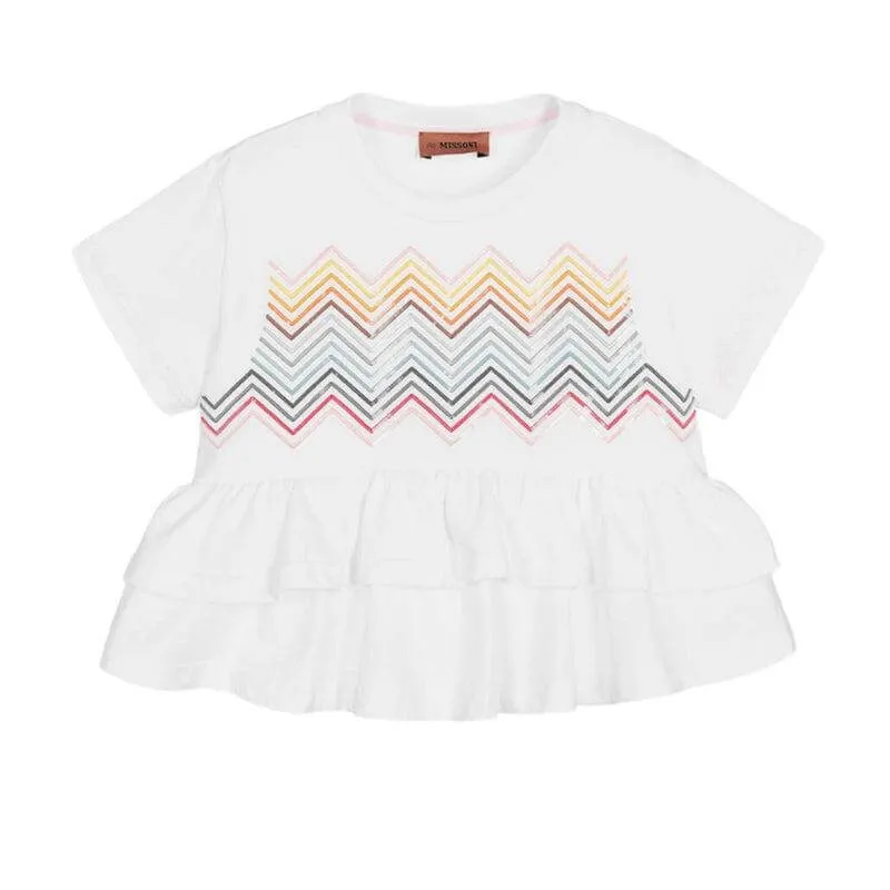 Girls White Zig Zag Tunic