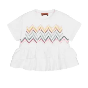 Girls White Zig Zag Tunic