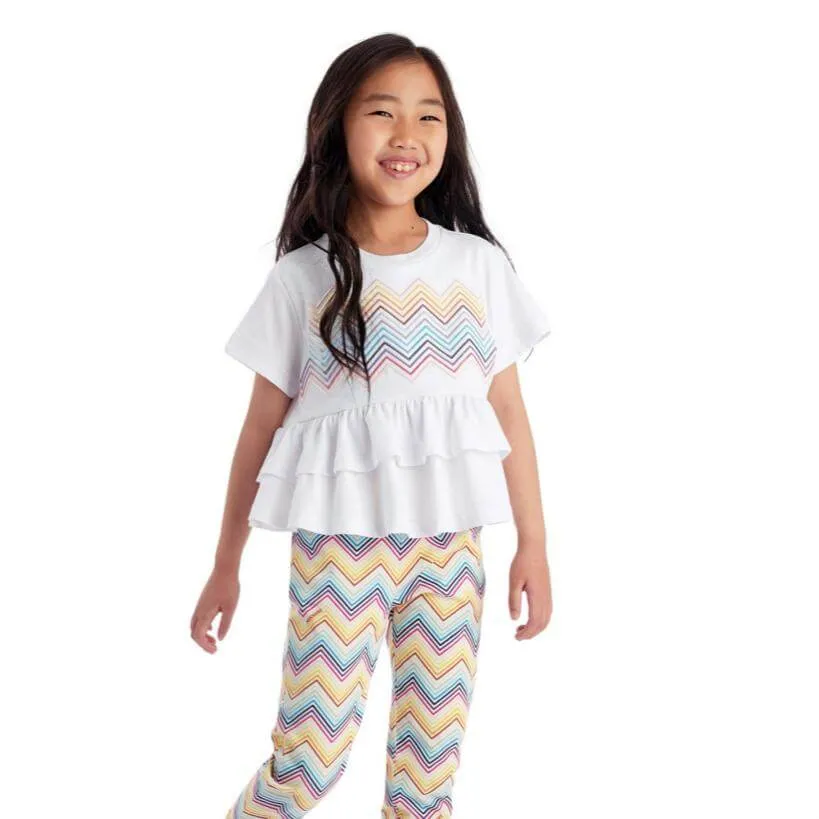 Girls White Zig Zag Tunic