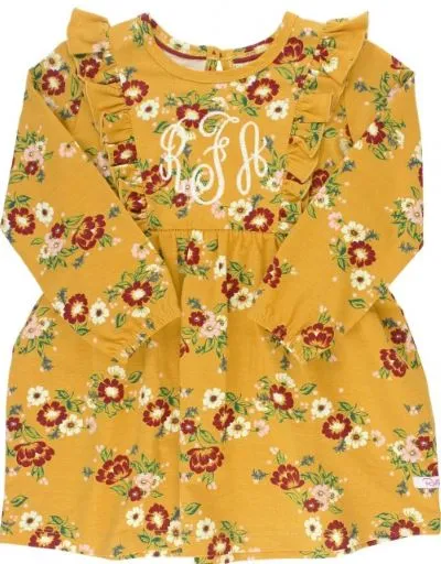 Golden Gardenia Waterfall Dress