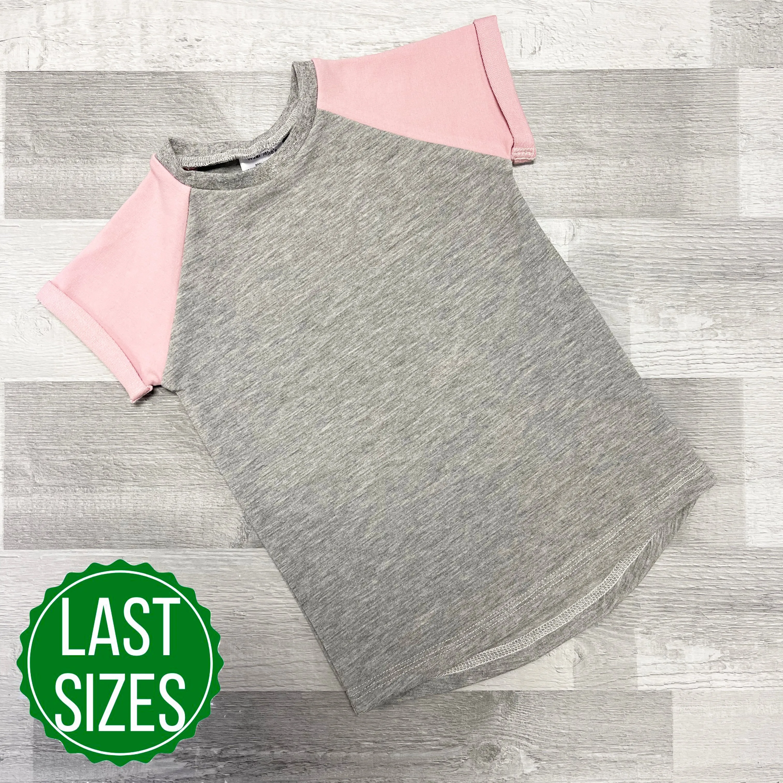 Grey & Pink Short Sleeve Tee