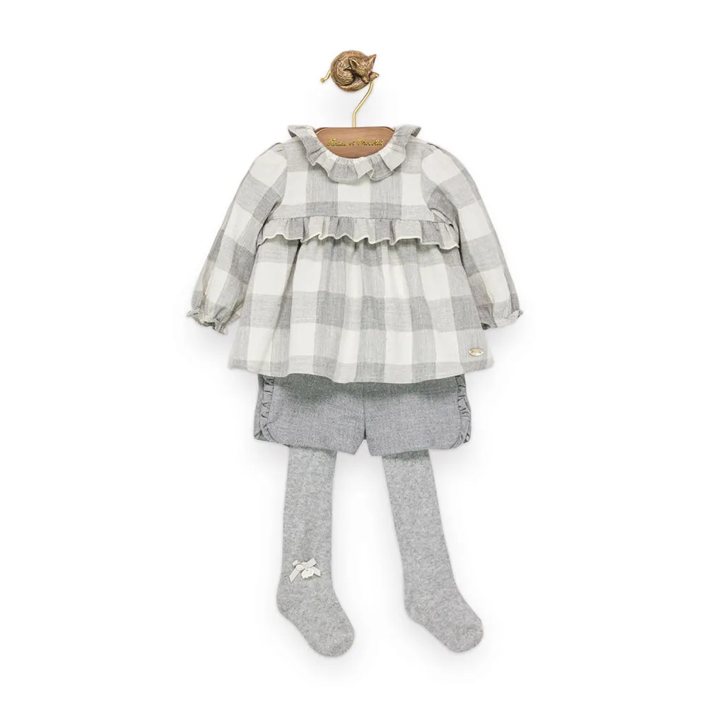 Grey Marl Patterned Knitted Tights