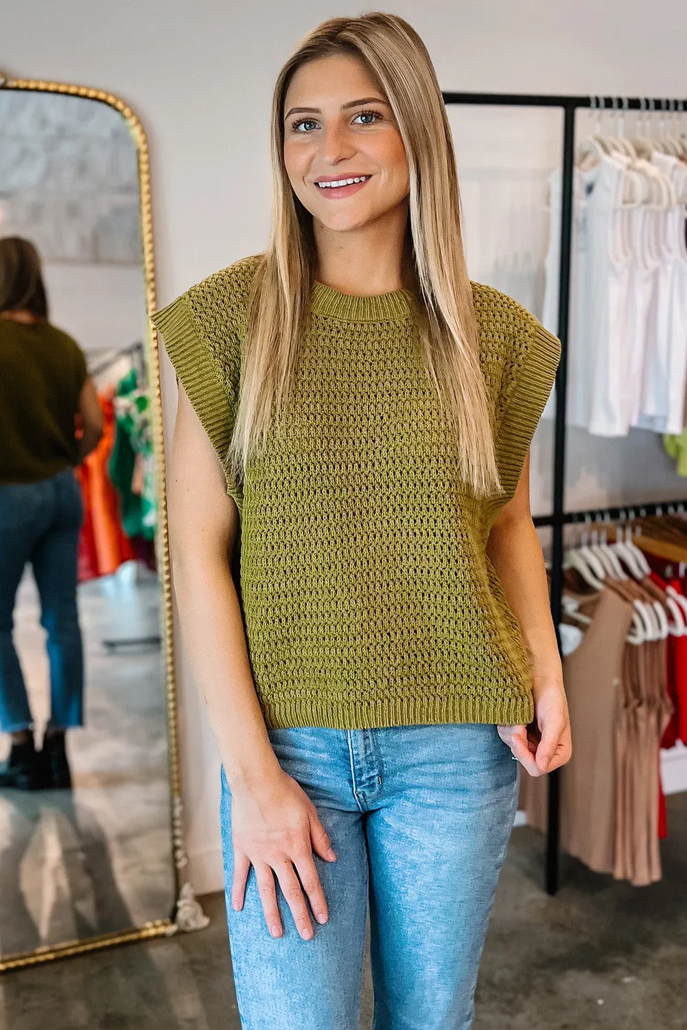 Guacamole Solid Knit Sweater Vest