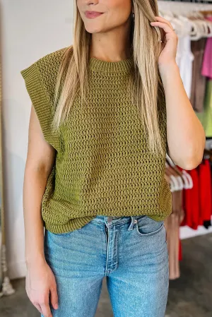Guacamole Solid Knit Sweater Vest