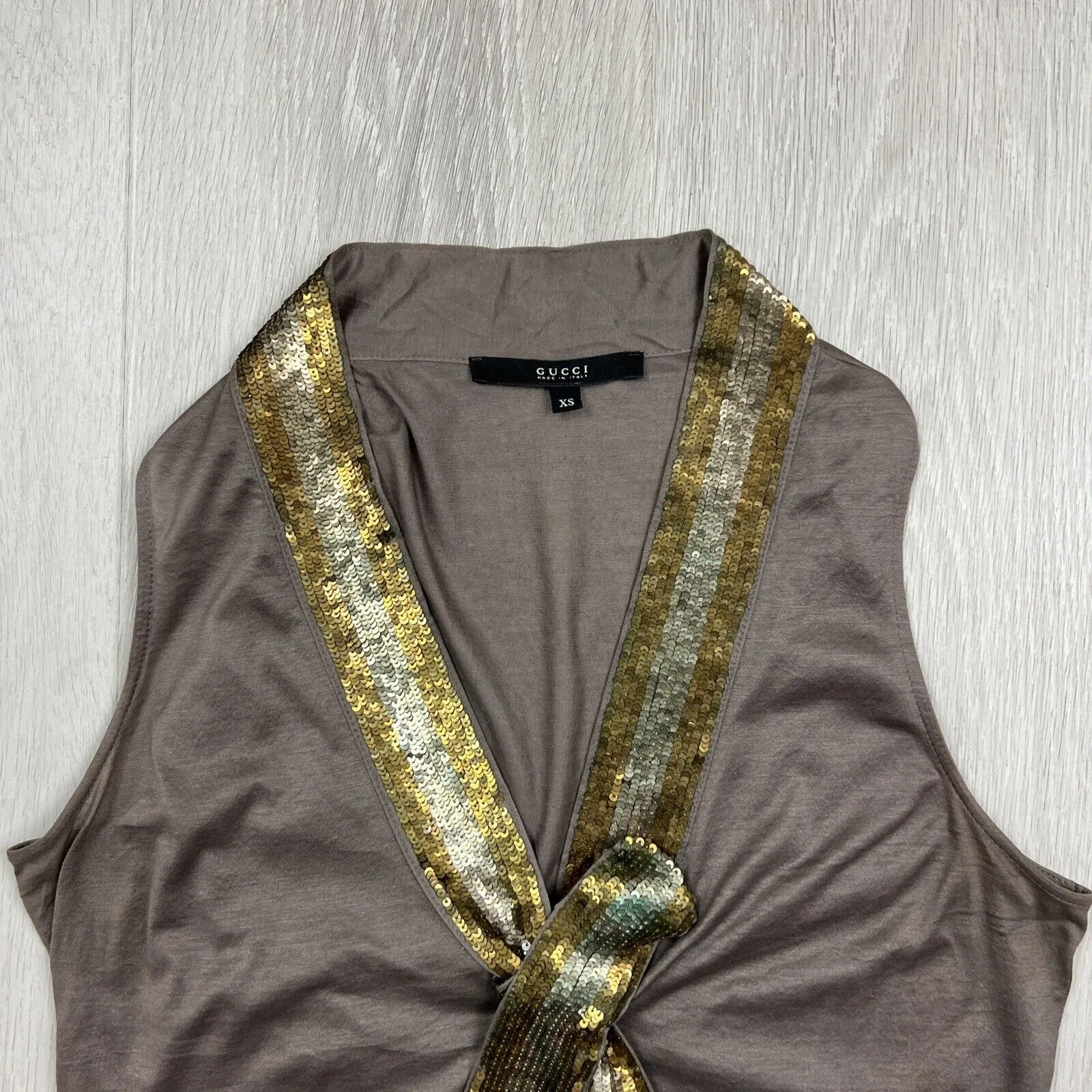 Gucci Womens Tank Top With Metal Sequins Size XS