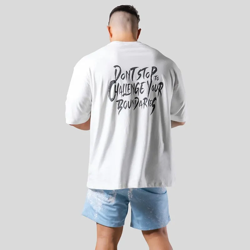 Gym Fitness Shirt Men Running Sport Loose T-shirt Short Sleeve Cotton Tee Tops Summer Male Bodybuilding Training Workout Apparel