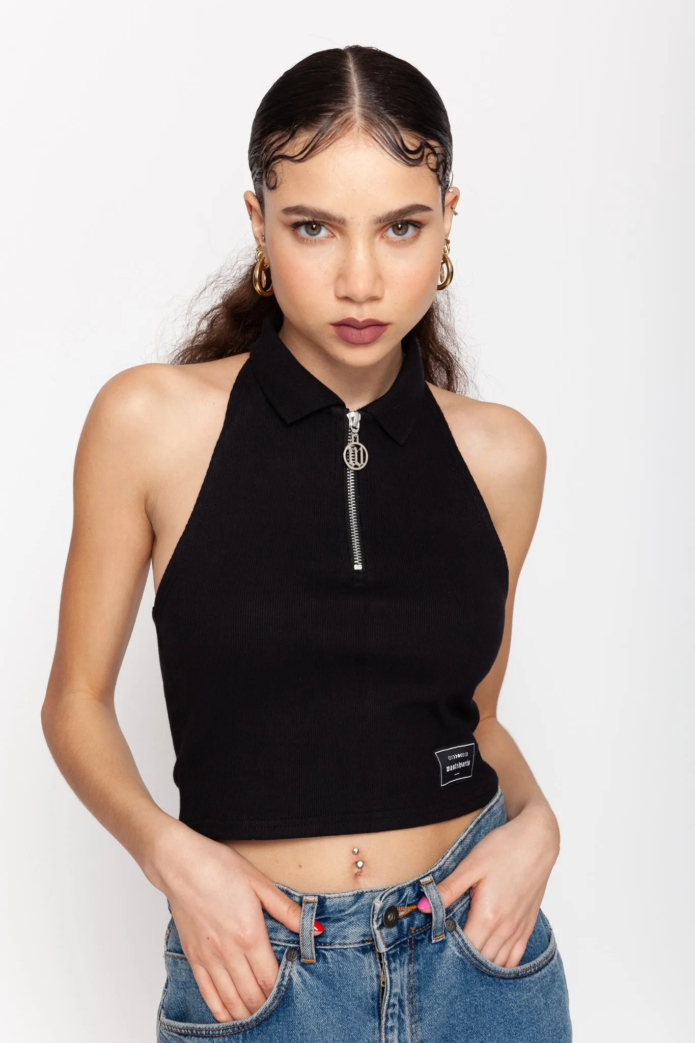 Half Zip Polo Halter
