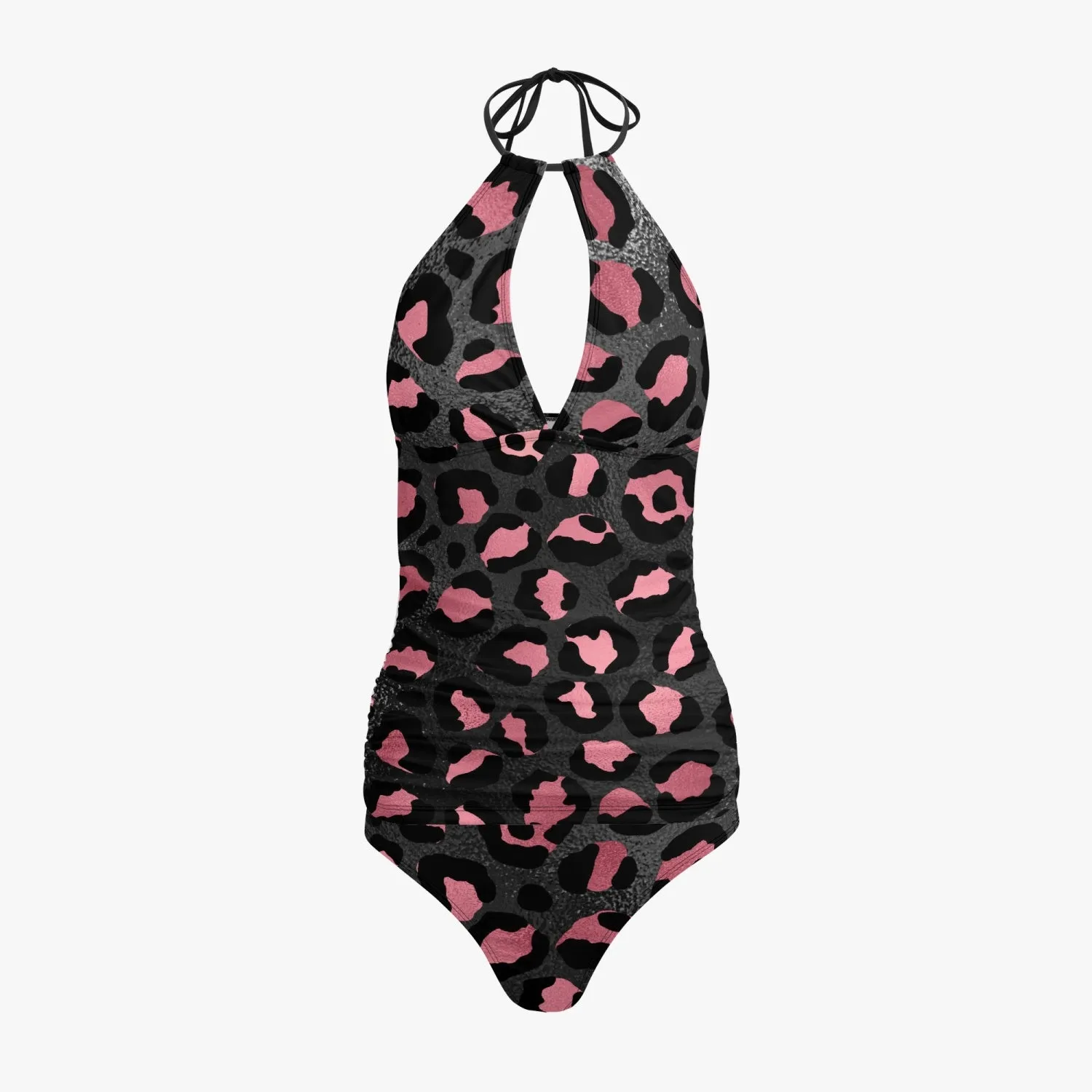 Halter Top Two-Piece Leopard print Tankini Swimsuit