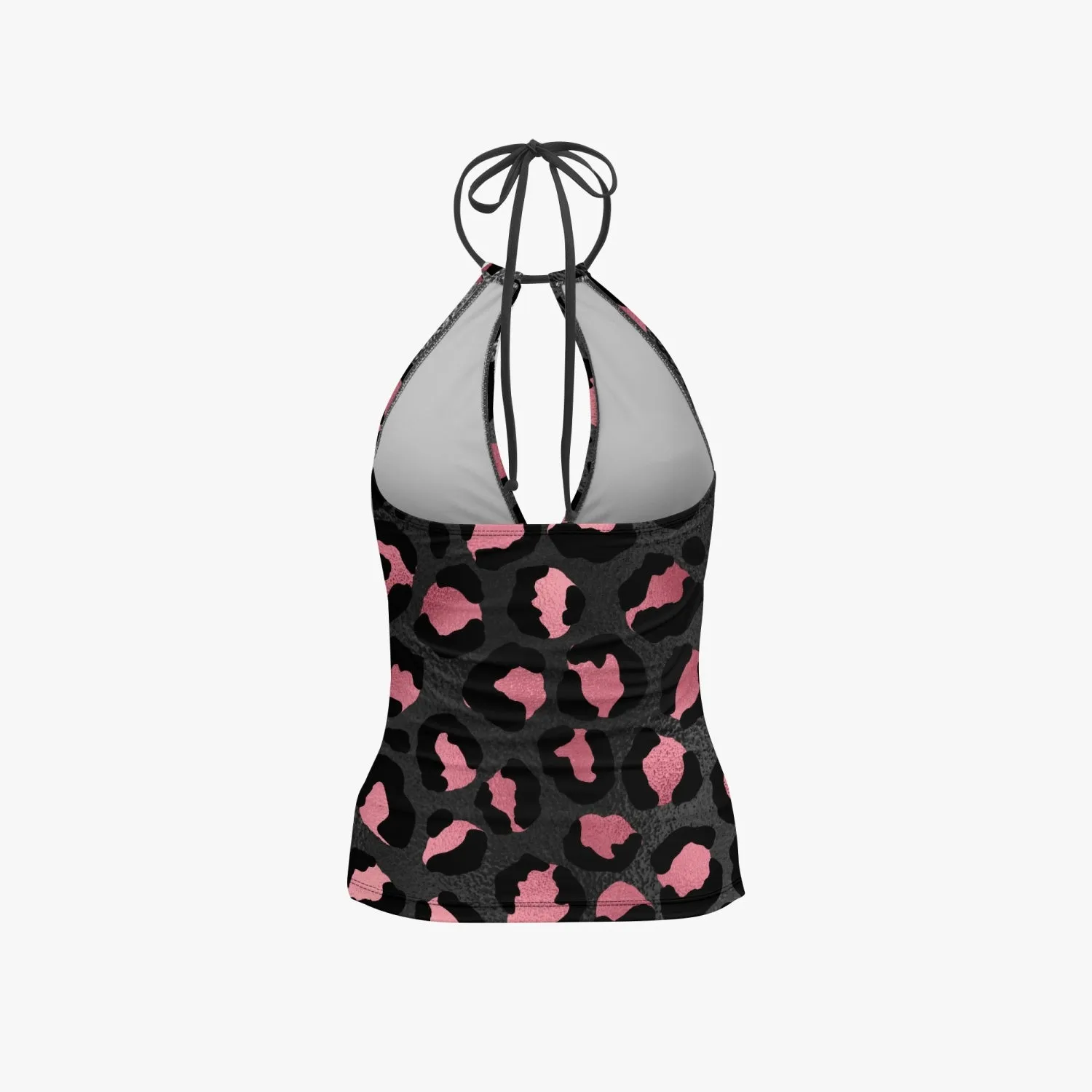Halter Top Two-Piece Leopard print Tankini Swimsuit
