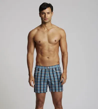Hampton Plaid Swim Trunks