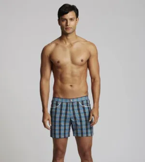 Hampton Plaid Swim Trunks