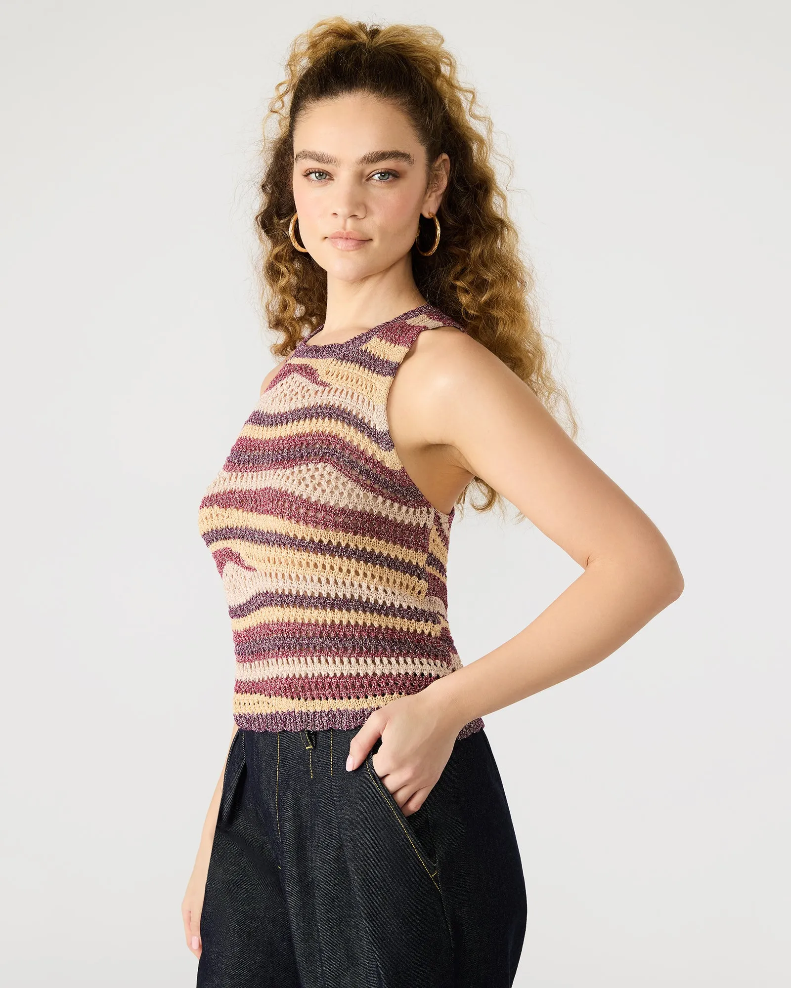 HANNAH TOP RED MULTI