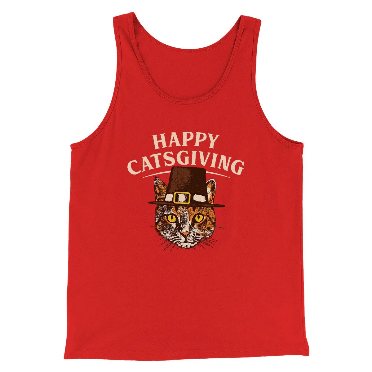 Happy Catsgiving Funny Thanksgiving Men/Unisex Tank Top