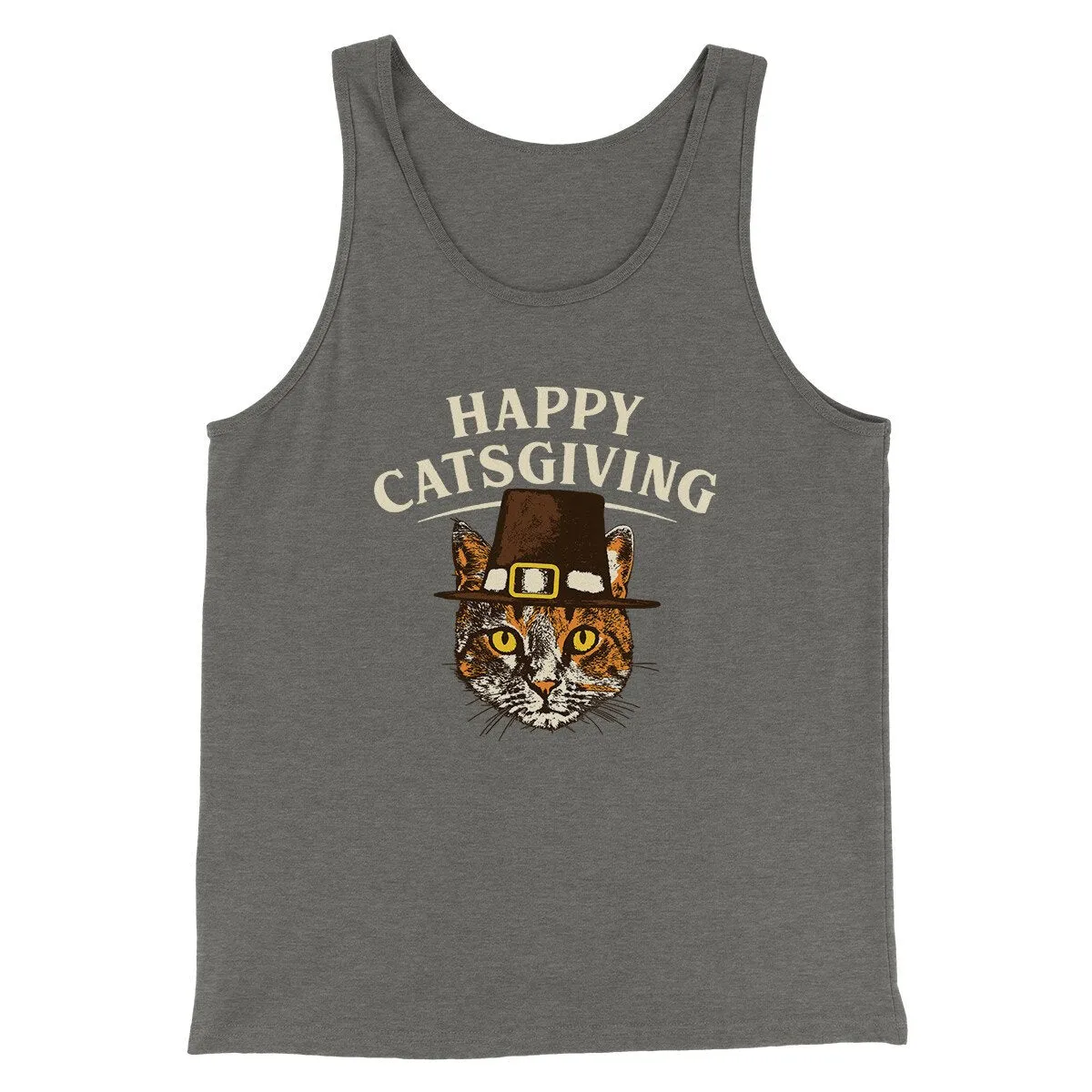 Happy Catsgiving Funny Thanksgiving Men/Unisex Tank Top