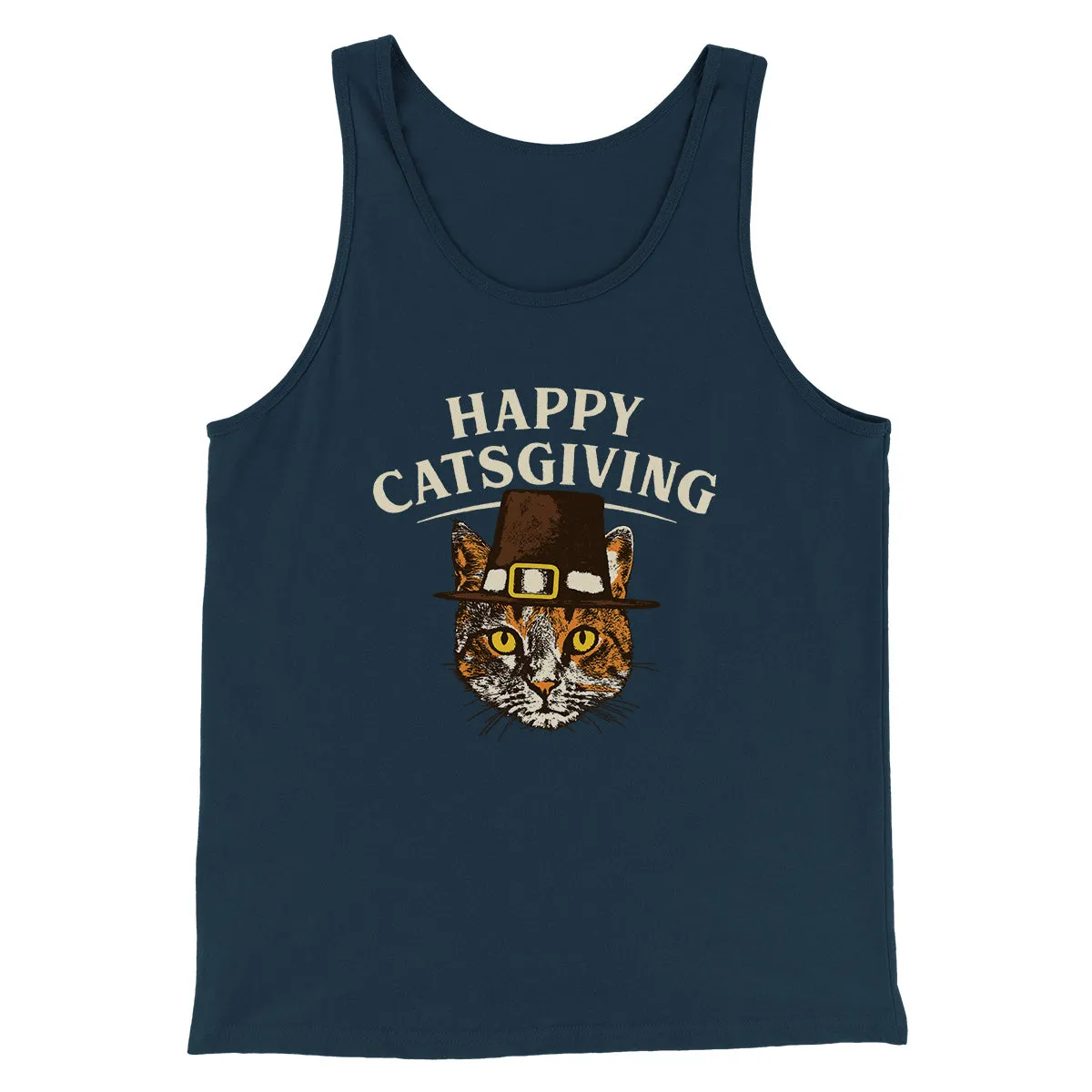 Happy Catsgiving Funny Thanksgiving Men/Unisex Tank Top